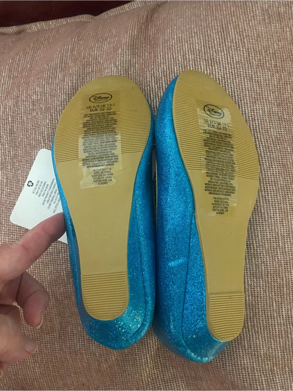 Disney Princess Jasmine Kids Costume Shoes Size Youth 2/3 NWT